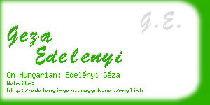 geza edelenyi business card