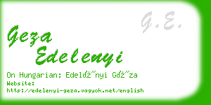 geza edelenyi business card